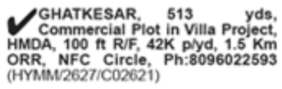 Ghatkesar 513 Sq Yds Commercial Plot For Sale
