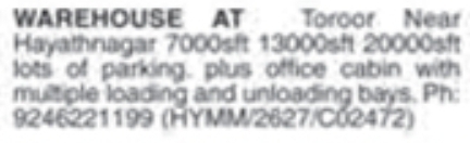 Hayathnagar Warehouse Spaces for Rent