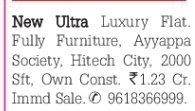 Hitech City: Ultra Luxury Flat for Sale