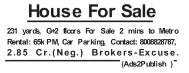 House for Sale: 2 Mins to Metro
