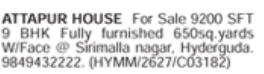 House for Sale: Attapur, Hyderabad