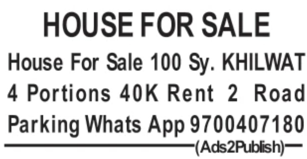 House for Sale: Khilwat, Hyderabad