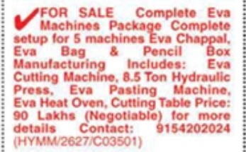 Industrial Equipment Sale: Complete EVA Products Manufacturing Setup