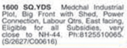 Industrial Plot for Sale: Medchal, Hyderabad