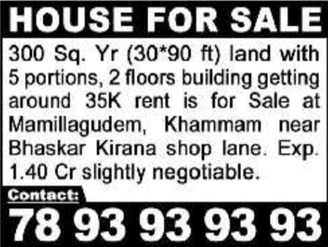 Khammam House For Sale