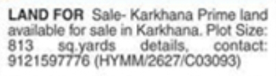 Land for Sale: Karkhana, Secunderabad