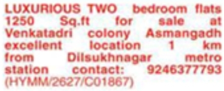 Luxurious 2 BHK Flat for Sale in Asmangadh, Hyderabad