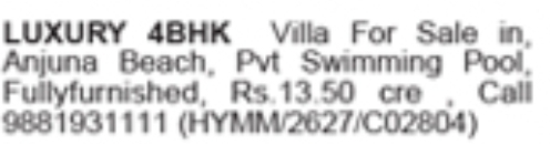 Luxury 4 BHK Villa for Sale: Anjuna Beach