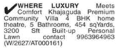 Luxury 4 BHK Villa for Sale in Khajaguda, Hyderabad