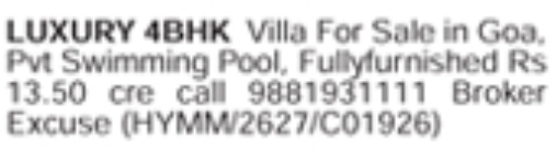 Luxury 4BHK Villa for Sale in Goa