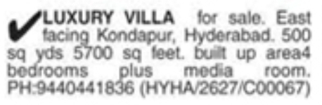 Luxury Villa for Sale: Kondapur, Hyderabad