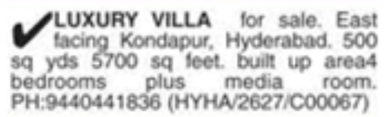 Luxury Villa for Sale: Kondapur, Hyderabad