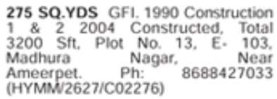 Madhura Nagar Property for Sale