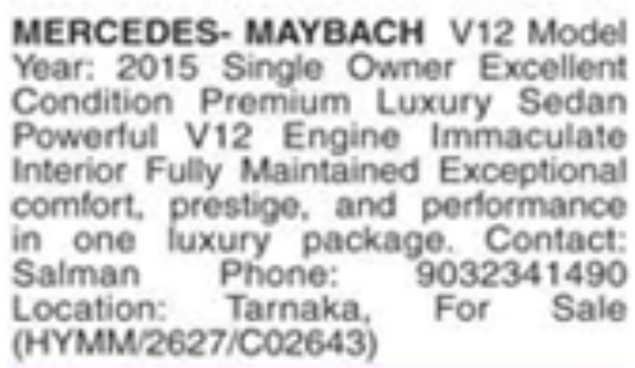 Mercedes-Maybach V12 Sedan for Sale: Tarnaka, Hyderabad