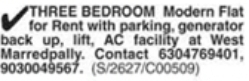 Modern 3 BHK Flat for Rent: West Marredpally, Secunderabad