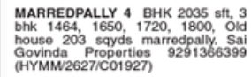 Multiple Flats and Old House For Sale in Marredpally