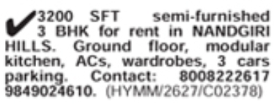 Nandgiri Hills 3 BHK Flat for Rent