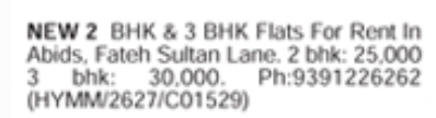 New 2 BHK & 3 BHK Flats for Rent at Fateh Sultan Lane Abids