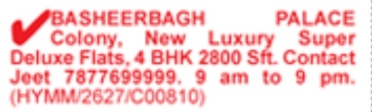 New luxury super deluxe 4BHK flats for Sale in Basheerbagh