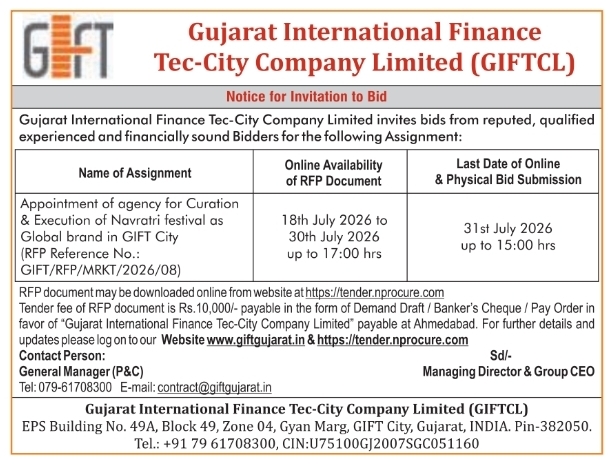 Notice for Invitation to Bid: Navratri Festival Global Curation Agency