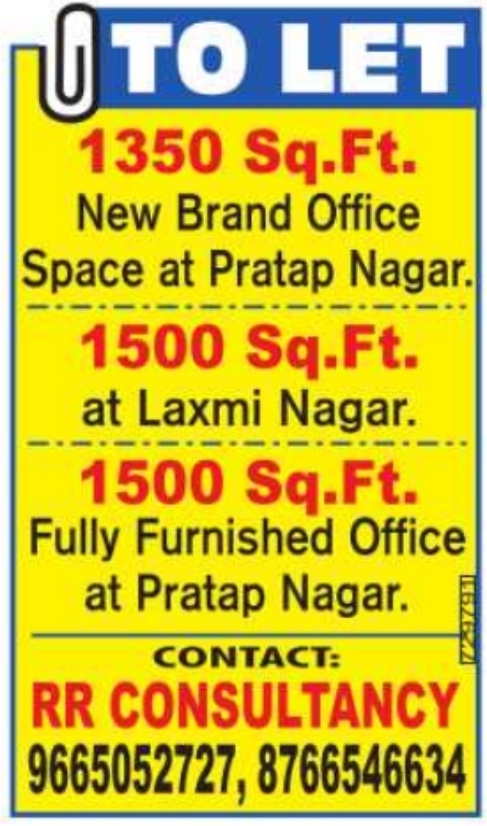 Office Space for Rent: Pratap Nagar & Laxmi Nagar