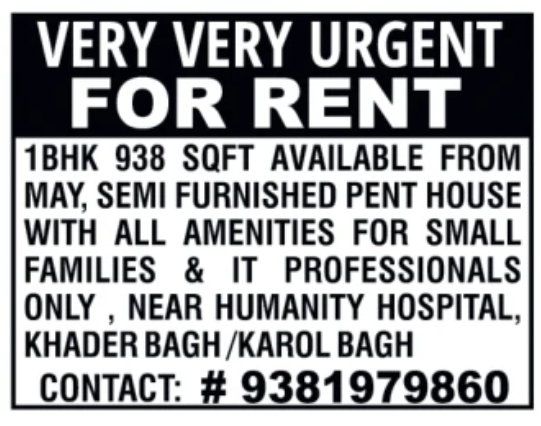 Penthouse for Rent: Khader Bagh, Hyderabad