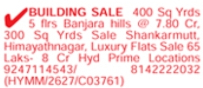 Premium Buildings & Luxury Flats for Sale: Banjara Hills & Himayathnagar
