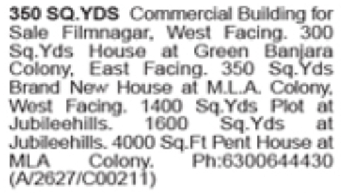 Premium Properties for Sale: Film Nagar & Jubilee Hills, Hyderabad