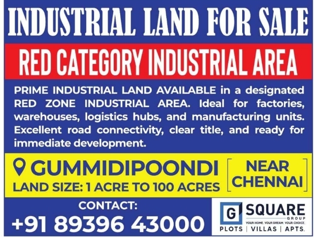 Property Sale: Industrial Land, G Square Group Gummidipoondi