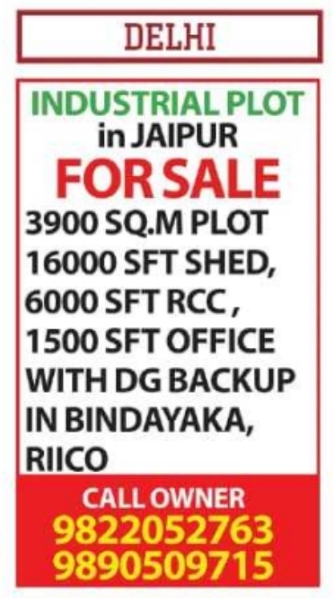 Property Sale: Jaipur RIICO Industrial Plot