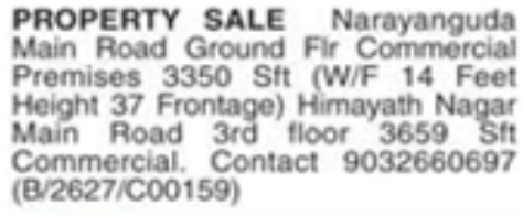 Property Sale: Narayanguda & Himayath Nagar Commercial Spaces