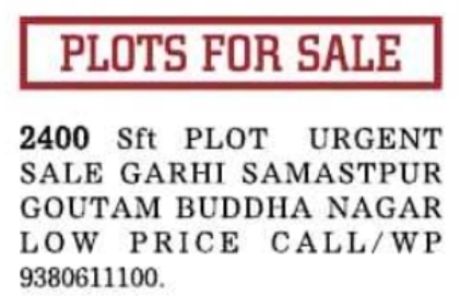 Property Sale Notice: Land Plot in Gautam Buddha Nagar
