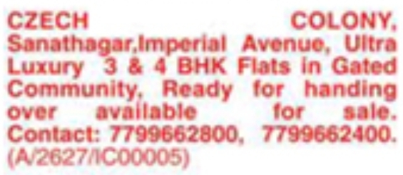 Sanathnagar: Ultra Luxury 3 & 4 BHK Flats at Imperial Avenue