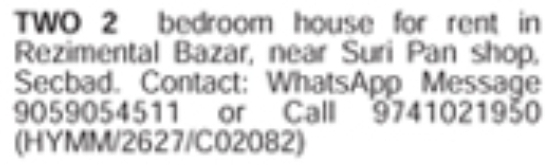 Secunderabad 2BHK House For Rent