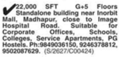 Standalone Building for Rent Madhapur
