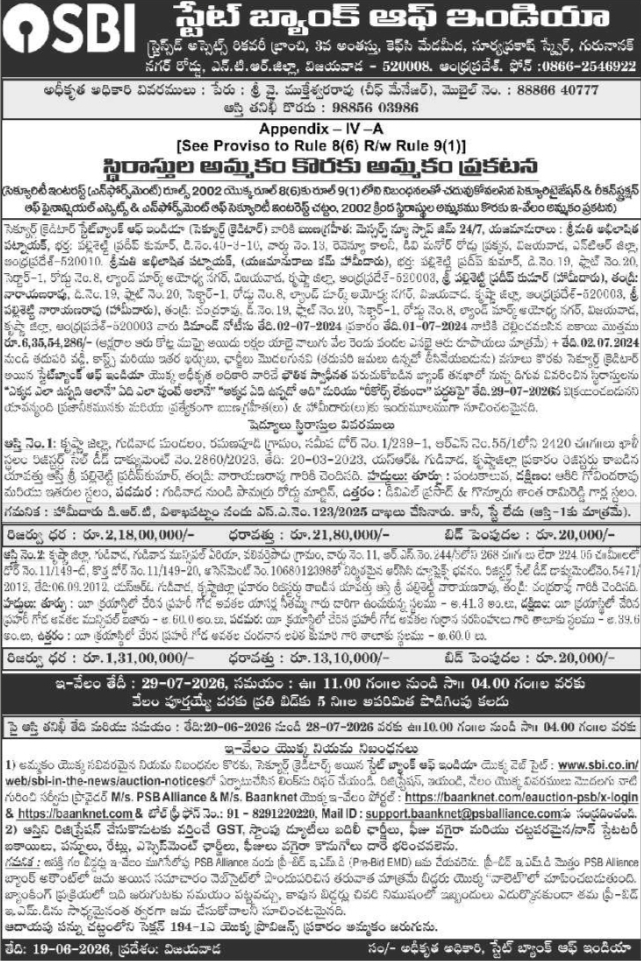 State Bank of India Property Auction