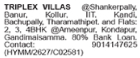 Triplex Villas & Apartments for Sale: Multiple Locations