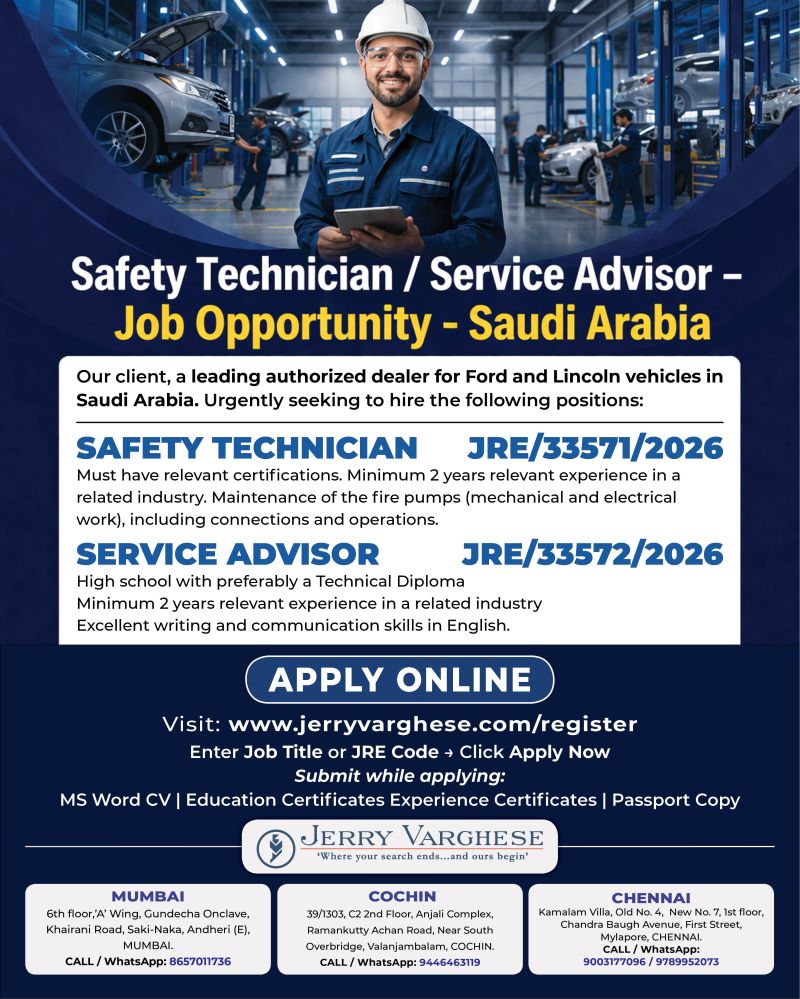 Urgent Hiring for Saudi Arabia
