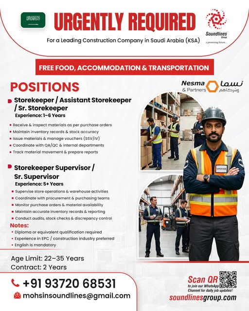 Urgent Requirement For Saudi Arabia