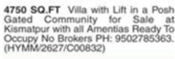 Villa For Sale in Kismatpur