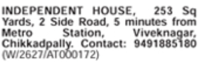 Viveknagar: 253 Sq Yds Independent House for Sale