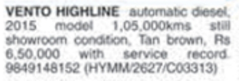 VW Vento Highline For Sale
