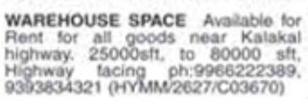 Warehouse Space for Rent: Kalakal Highway