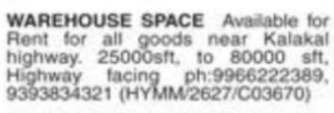 Warehouse Space for Rent: Kalakal Highway