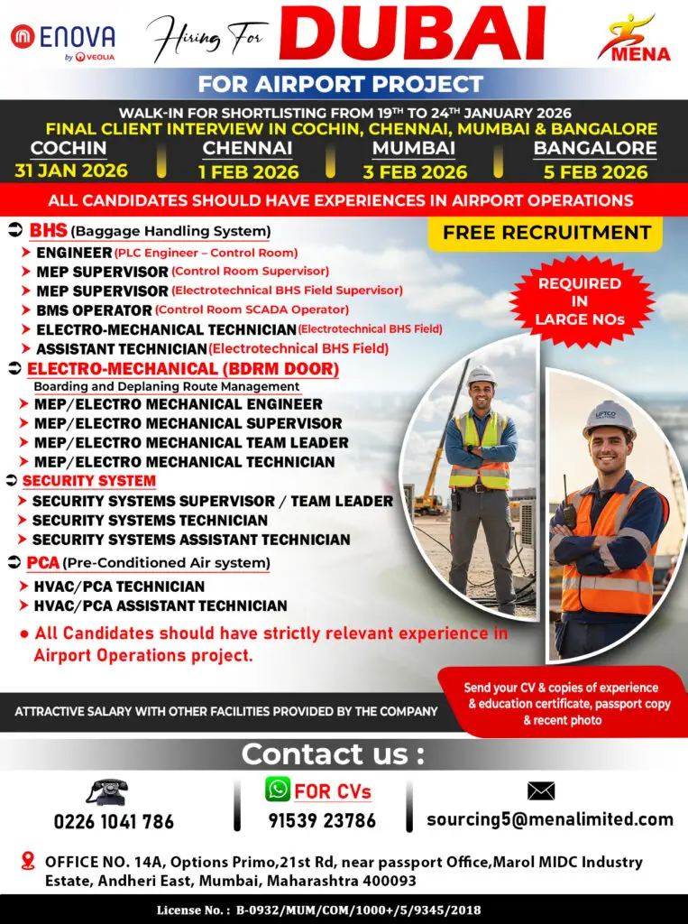 Urgent Requirement For Dubai