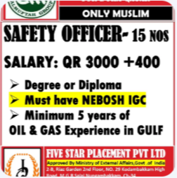 URGENT REQUIREMENT FOR DOHA QATAR