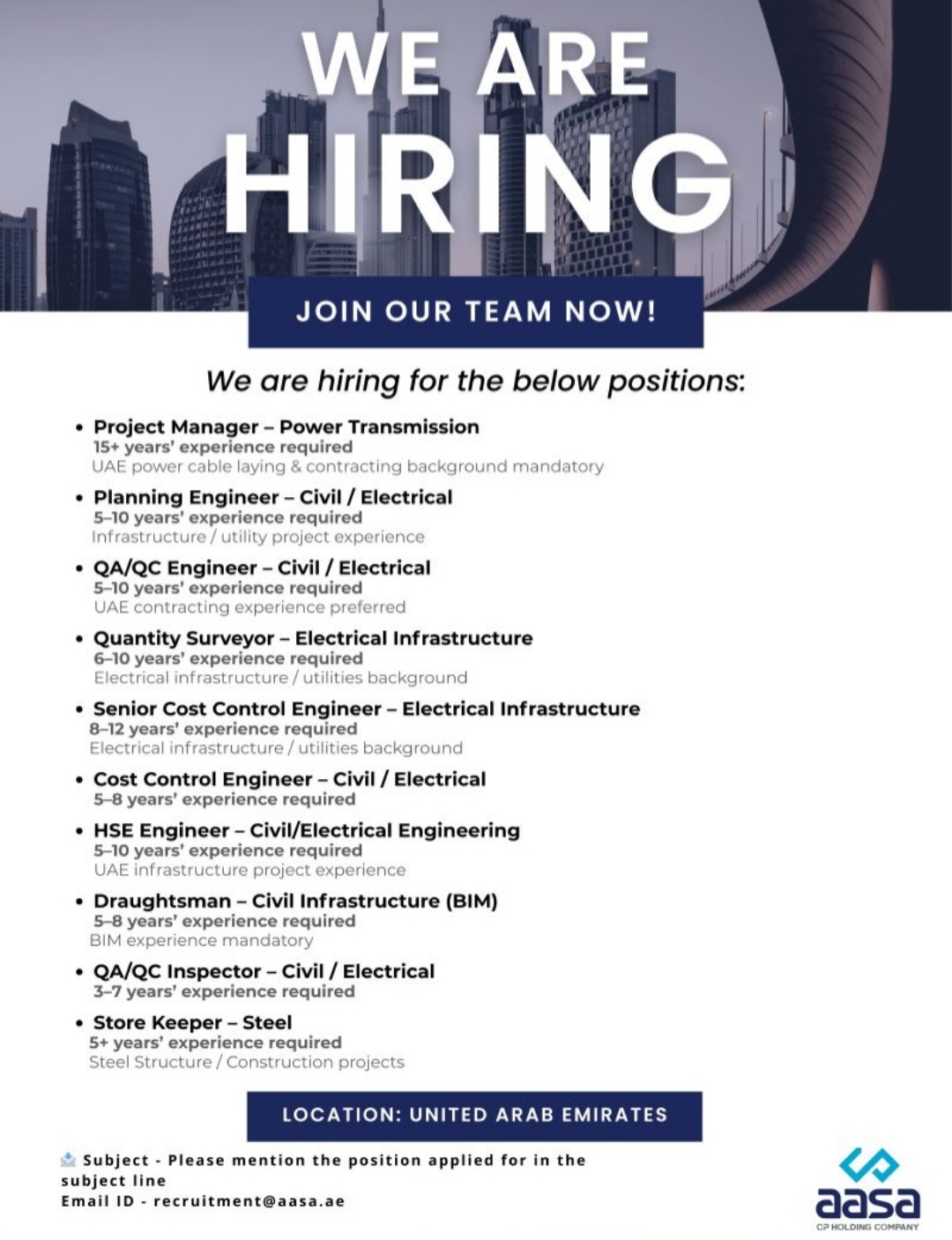 We're Hiring - Join the aasa Group Journey