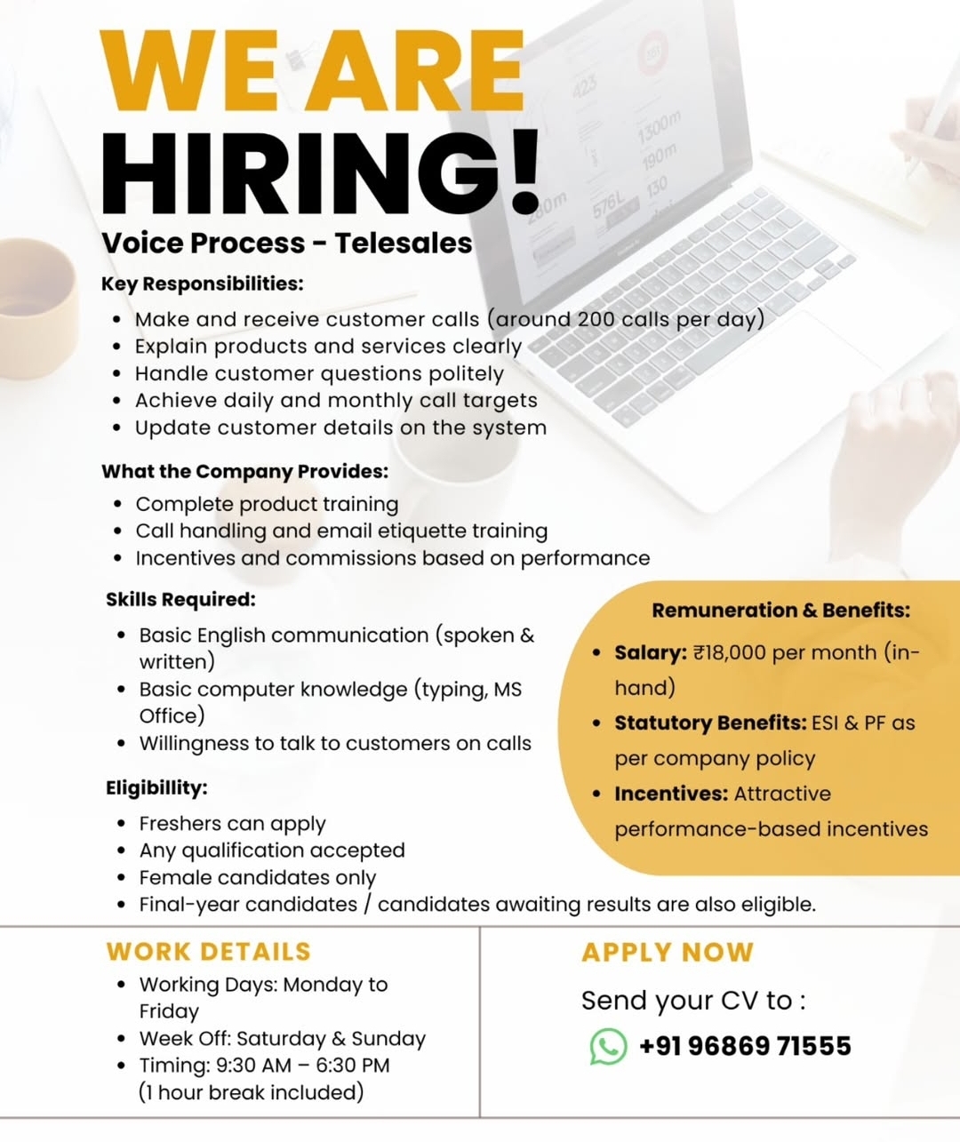WE ARE HIRING! Voice Process - Telesales