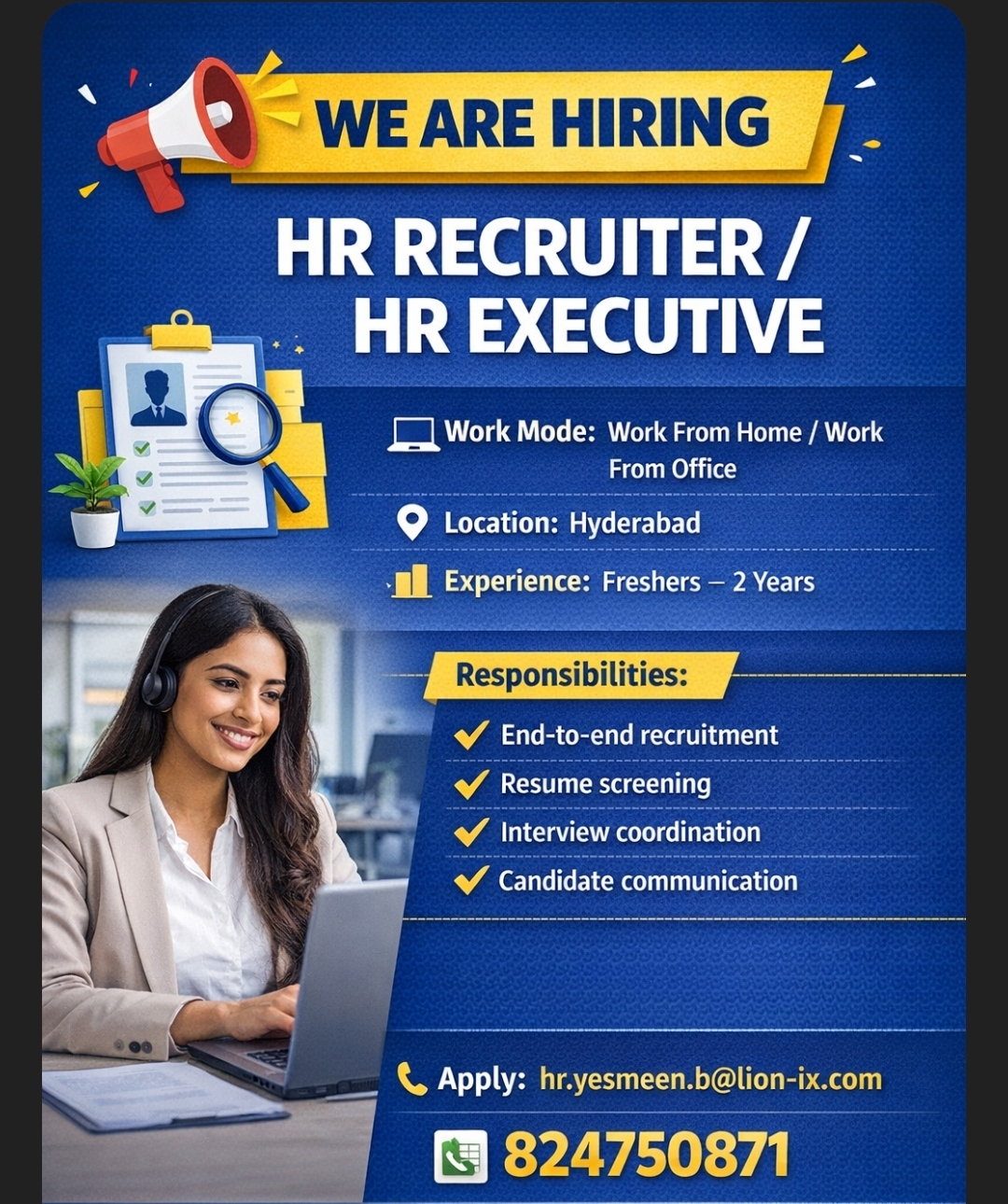 🚨 Hiring – HR Recruiter / HR Executive