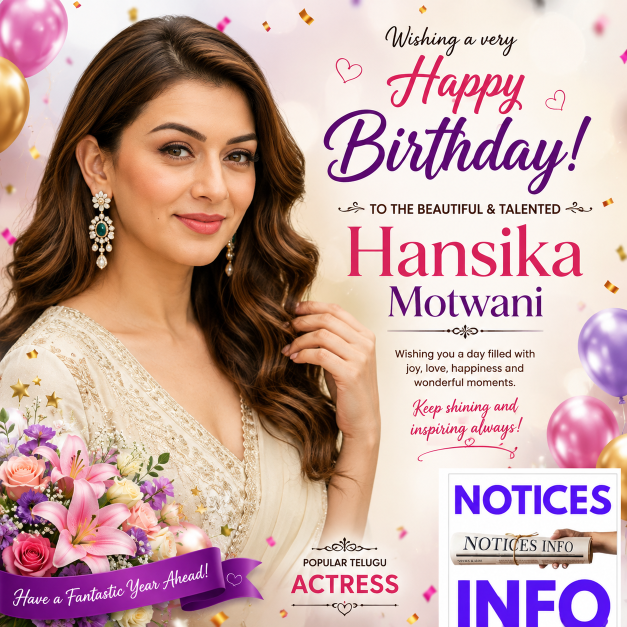 Birthday Wishes to Actress Hansika Motwani